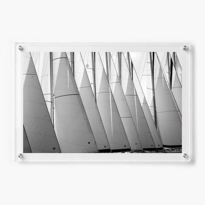 Regatta Row Black & White Acrylic Wall Art Print