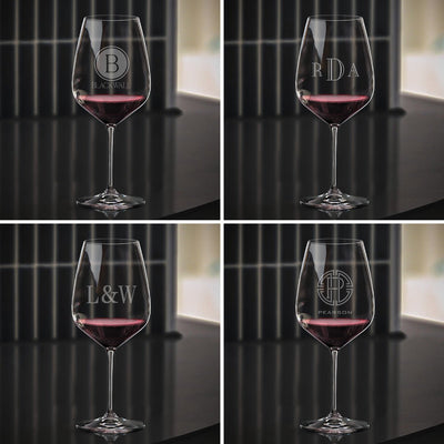 Riedel Wine Glasses, Engraved, Set of 4 - Cabernet/Red Wine Glasses