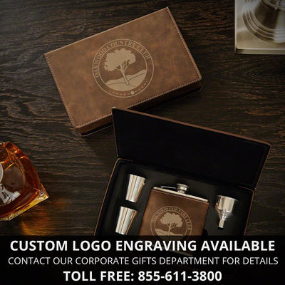 Rustic Personalized Flask Set