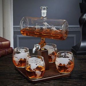 Decanter + Four Glasses