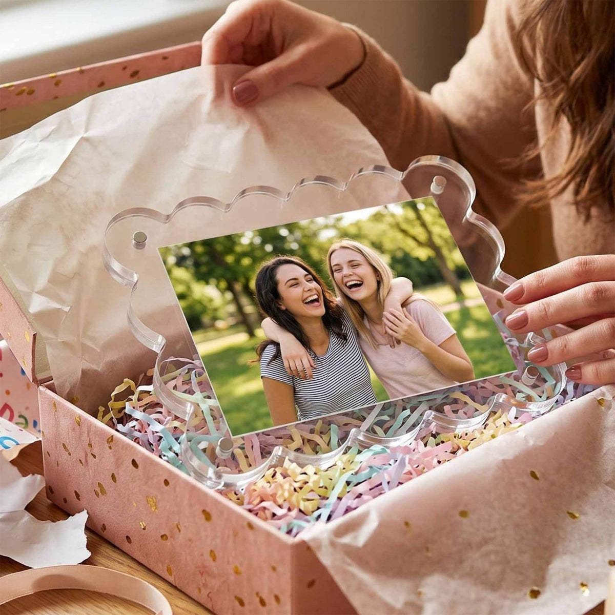 Scalloped Magnetic Acrylic Photo Frame 4" x 6"