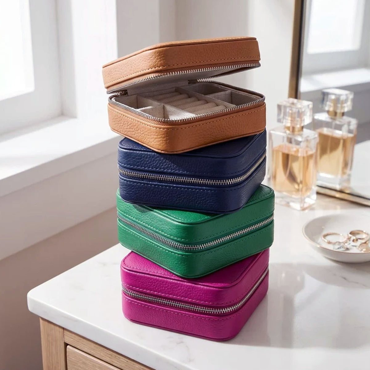 Serelle Monogrammed Travel Jewelry Case Organizer