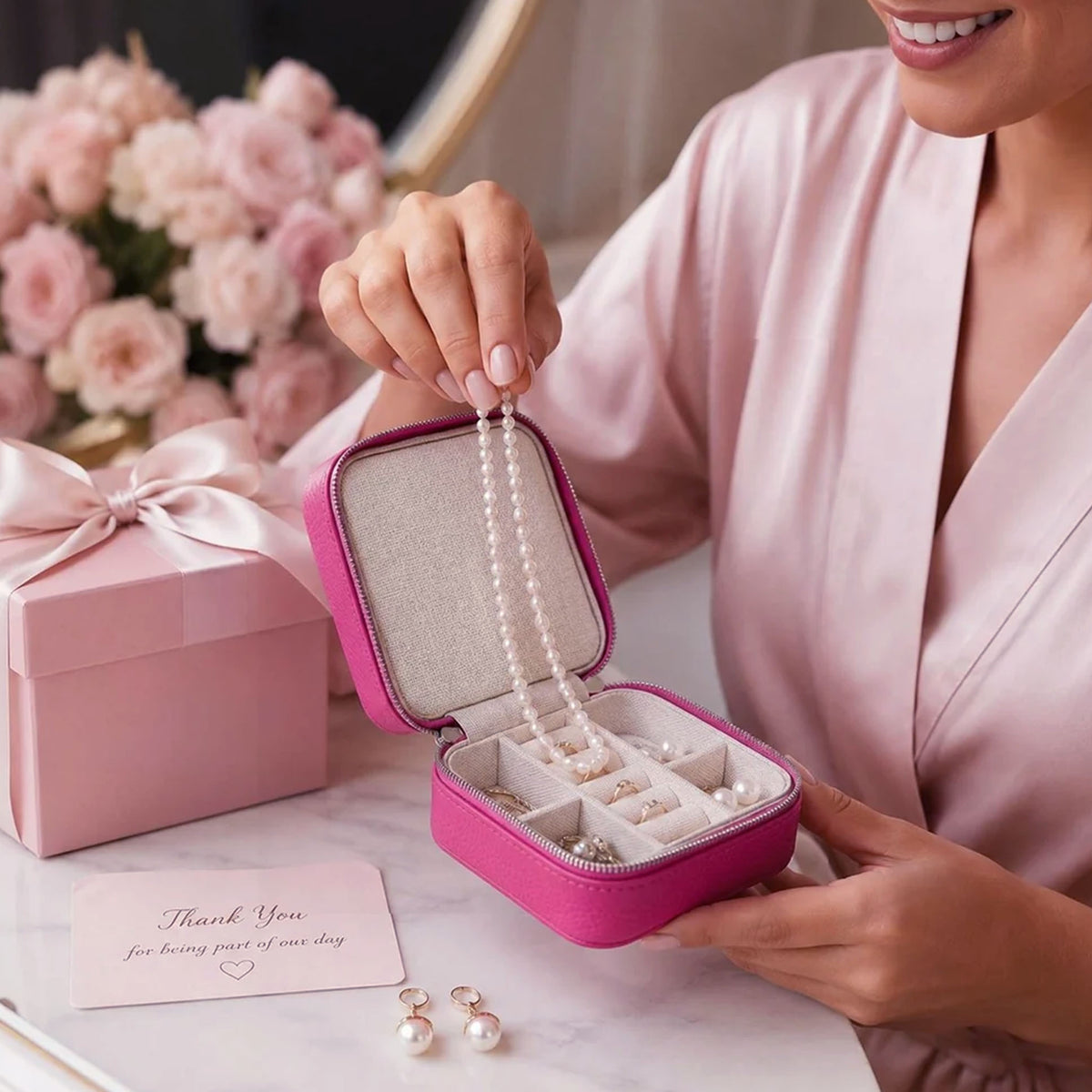 Serelle Monogrammed Travel Jewelry Case Organizer