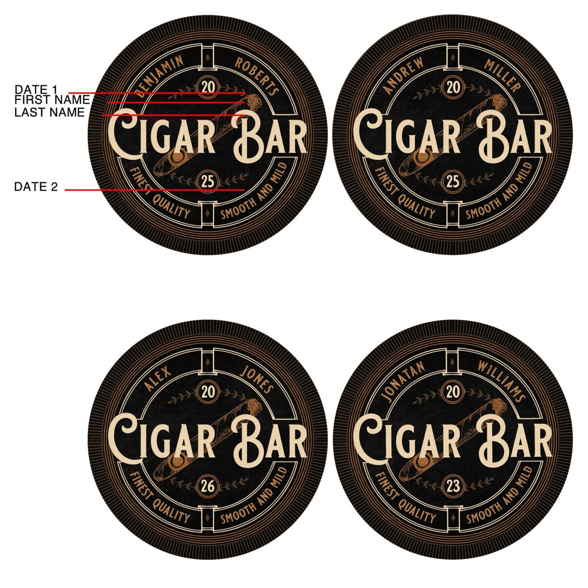 Smooth and Mild Custom Cigar Bar Sign