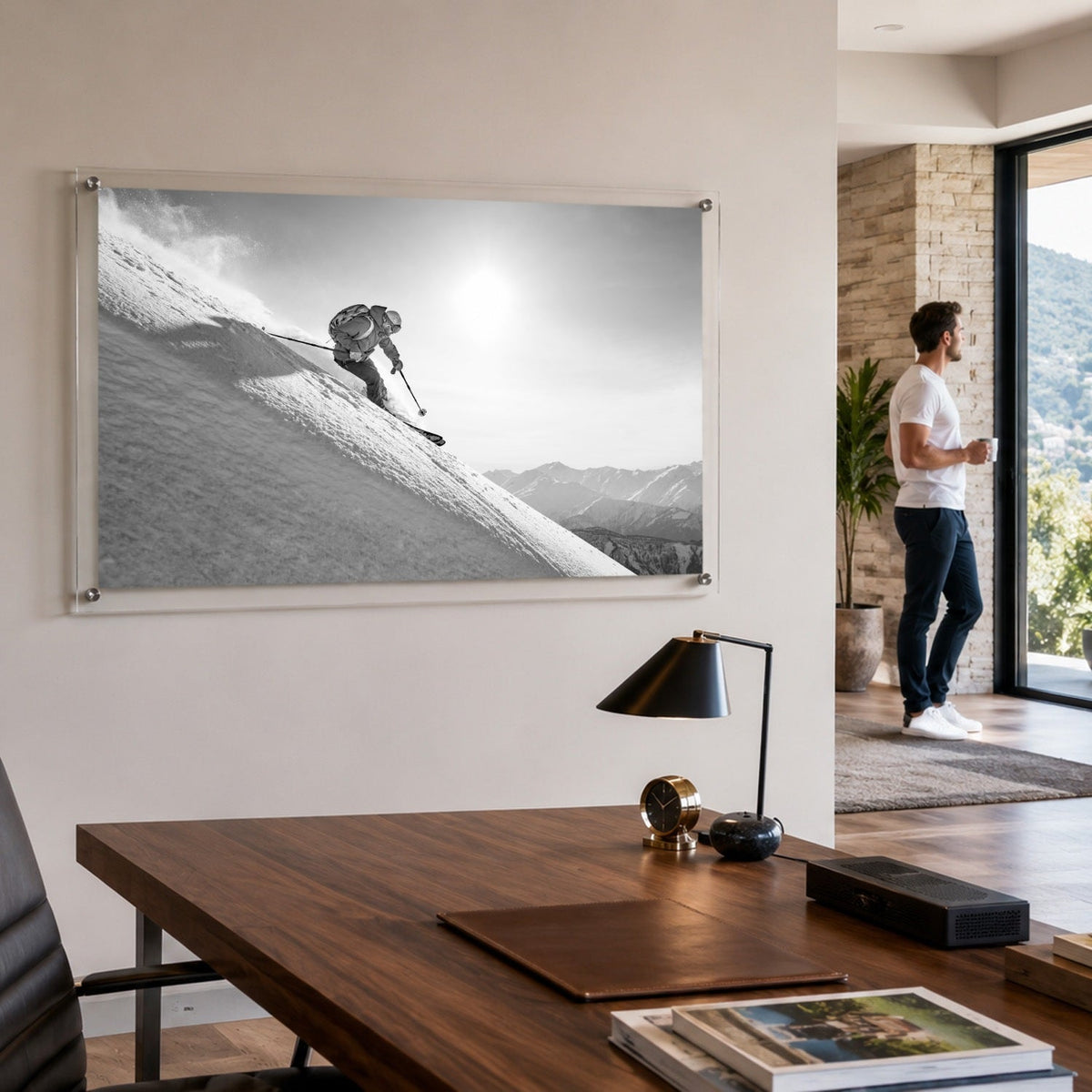Steep Thrills Black & White Acrylic Wall Art Print