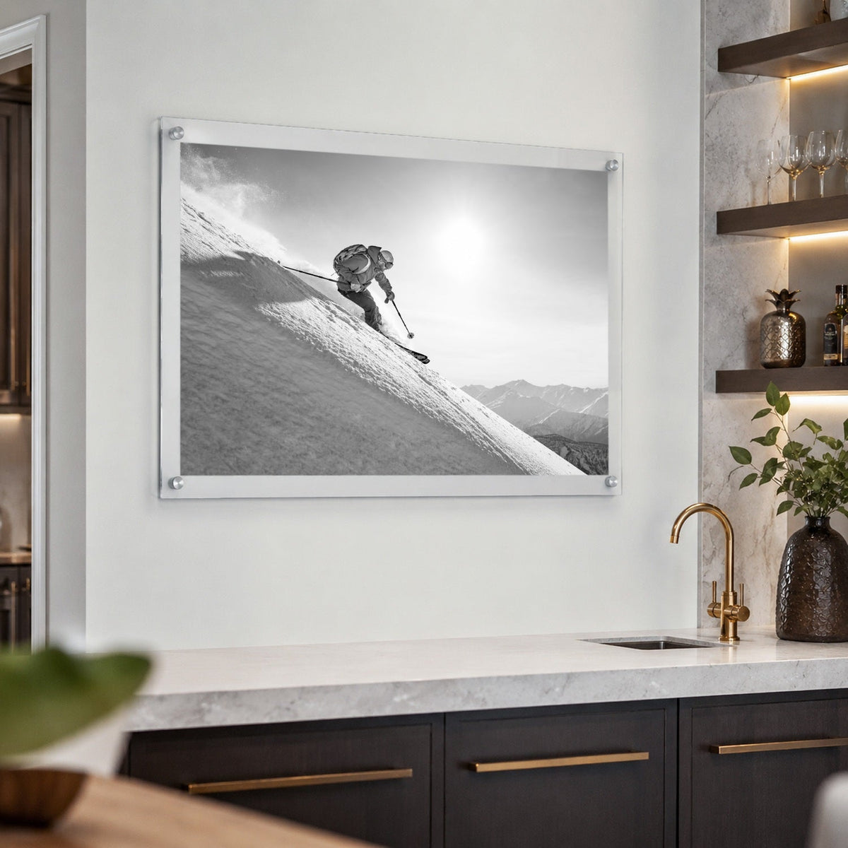 Steep Thrills Black & White Acrylic Wall Art Print