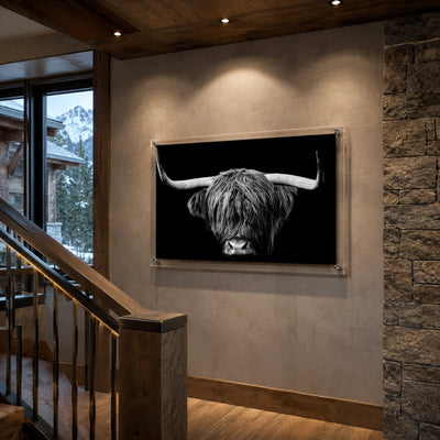 The Highlander Black & White Acrylic Wall Art Print