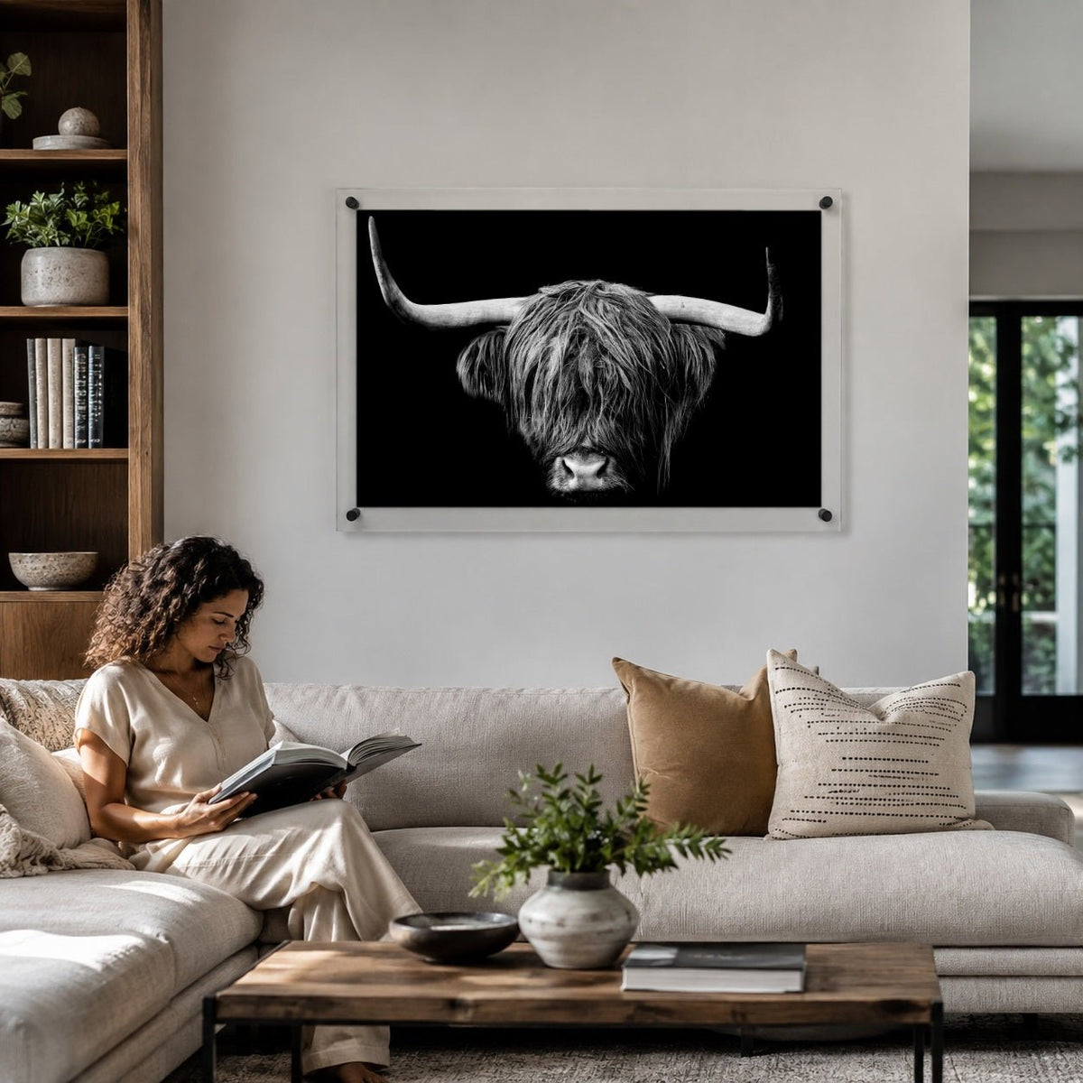 The Highlander Black & White Acrylic Wall Art Print