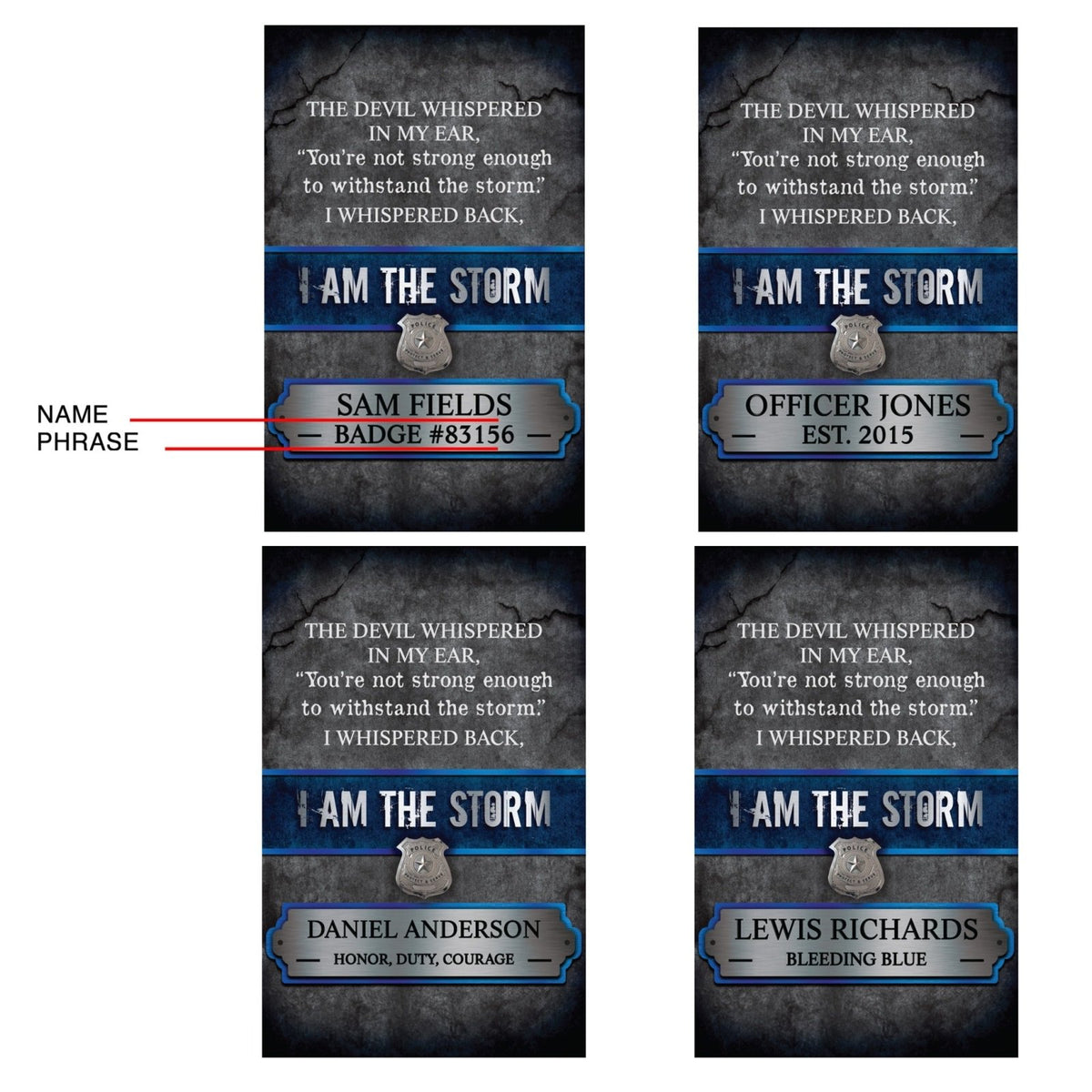 The Storm Personalized Wood Sign Gift for Police Officer