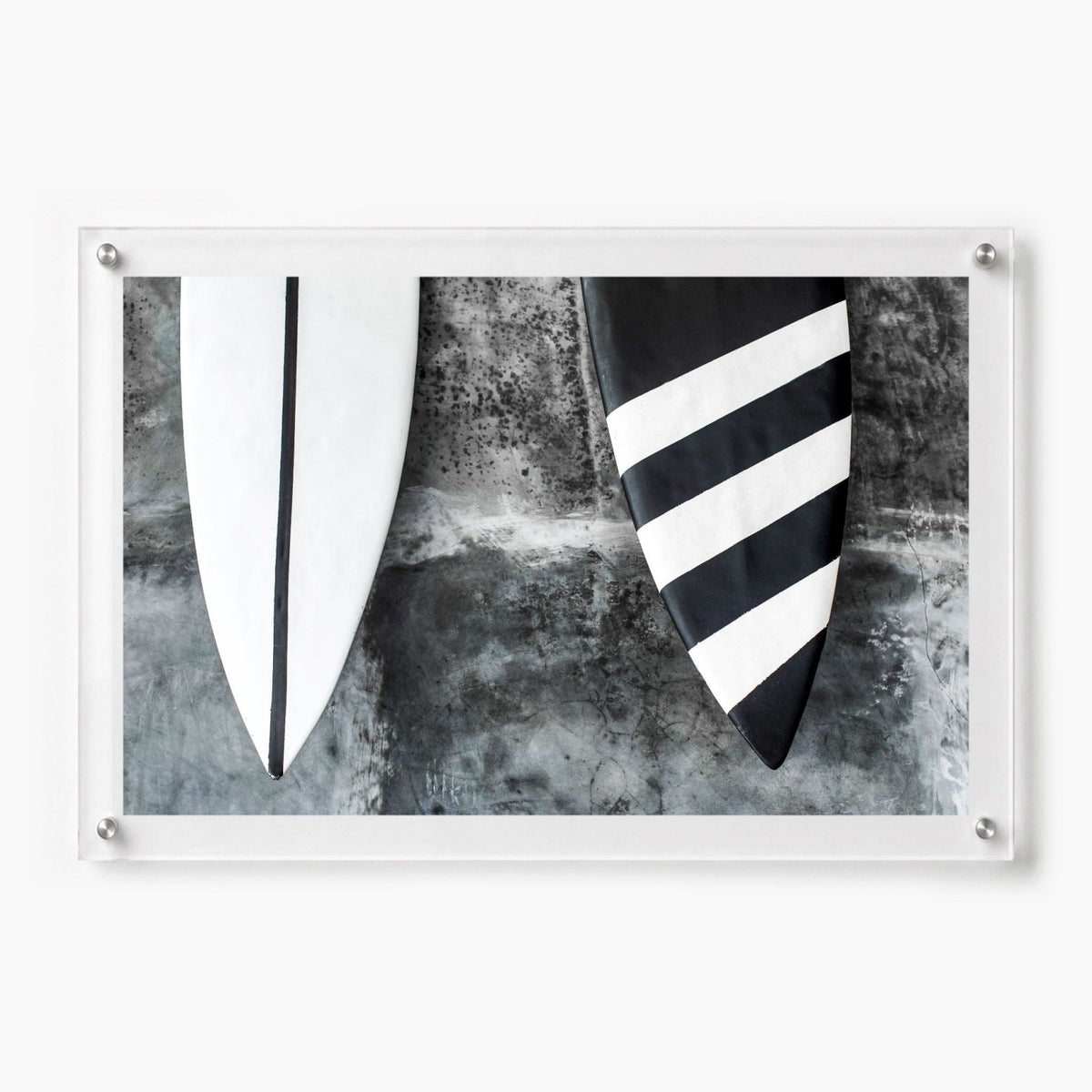 Twin Fins Black & White Acrylic Wall Art Print
