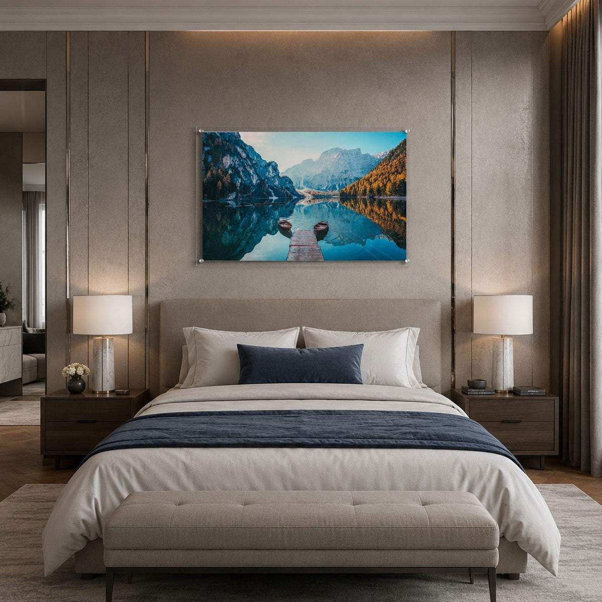 Two Boats at Dawn Acrylic Wall Art Print
