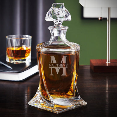 Vicente Custom Engraved Whiskey Decanter - Twist Liquor Decanter