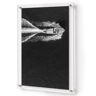 Wake Maker Black & White Acrylic Wall Art Print - Vertical