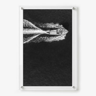Wake Maker Black & White Acrylic Wall Art Print - Vertical