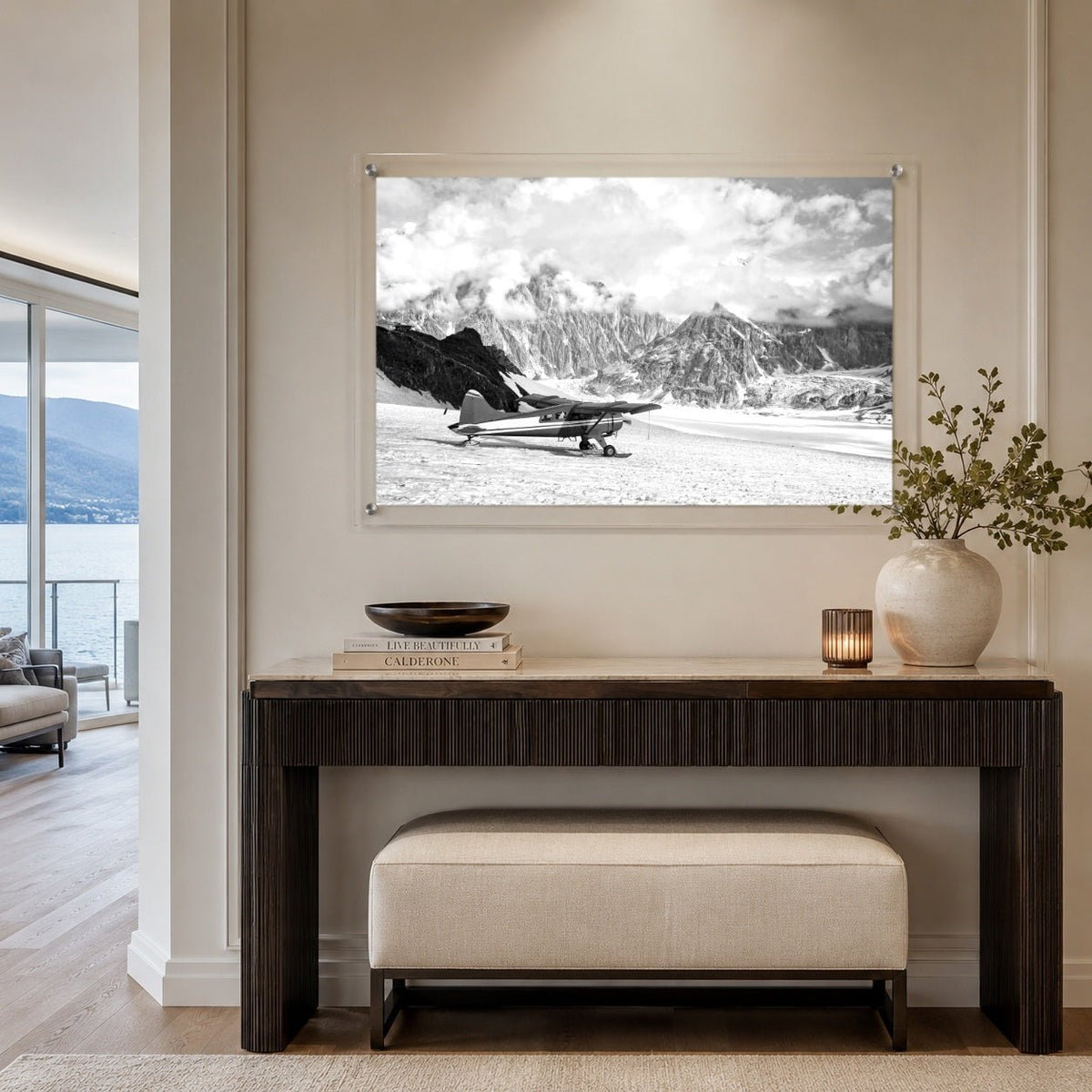 Where Adventure Begins Black & White Acrylic Wall Art Print