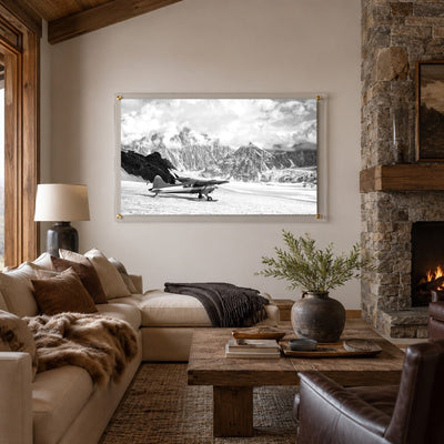 Where Adventure Begins Black & White Acrylic Wall Art Print
