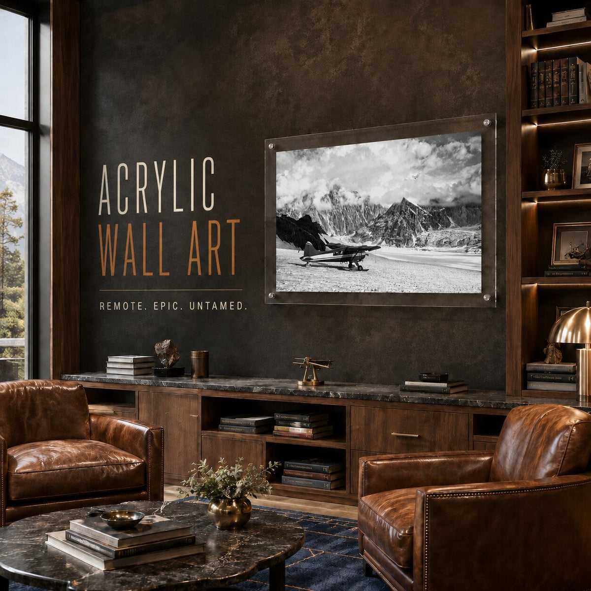 Where Adventure Begins Black & White Acrylic Wall Art Print