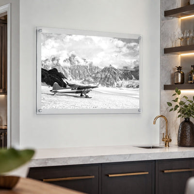 Where Adventure Begins Black & White Acrylic Wall Art Print